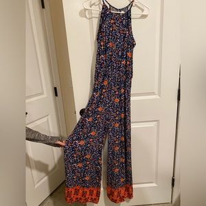 Flower pants romper